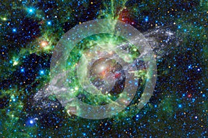 Galaxy, starfield, nebulae, cluster of stars in deep space. Science fiction art. Elements of this image furnished by NASA