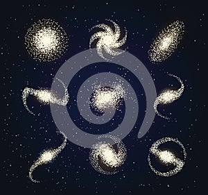 Galaxy types astronomy abstract vector