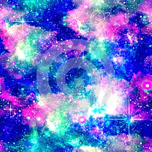 Galaxy Unicorn Explosion Print with Moon and Stars