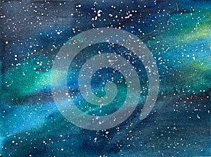 Galaxy Universe Cosmos Watercolor Illustration