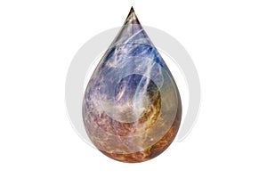 Galaxy Water drops icon isolated on white background. 3D illustration