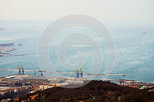 Gale-force wind Bora, Trieste, Italy. Top-view