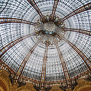 Galeries Lafayette is a passage with the glass dome