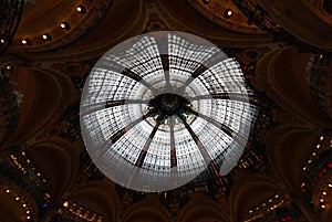 Galeries Lafayette Store, dome, ceiling, building, symmetry