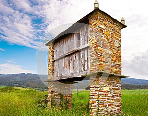 Galicia horreo traditional agriculture house Spain photo