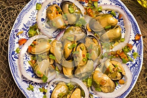 Galician mussels in vinaigrette photo