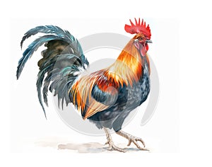 Galician rooster. Symbol of France. Isolated illustration on white background. photo