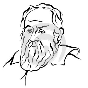 Galileo Galilei modern vector drawing