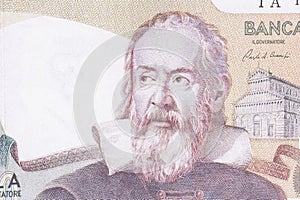 Galileo Galilei Portrait from Italy 2000 lira 1983 Banknotes.