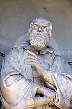 Galileo Galilei, statue in the Niches of the Uffizi Colonnade in Florence