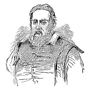 Galileo Galilei, vintage illustration