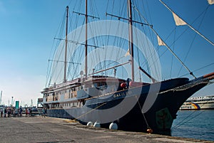 The Galileo Sailboat Docked in Aegina