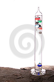 Galileo thermometer isolated