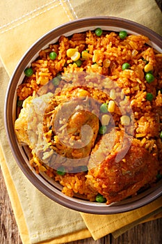 Galinhada is the Brazilian version of arroz con pollo chicken an photo