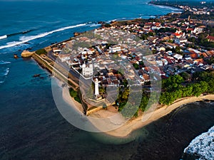 Galle Dutch Fort in Galle city of Sri Lanka aerial