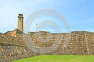 Galle Fort`s Anthonis Clock Tower - Sri Lanka UNESCO World Heritage