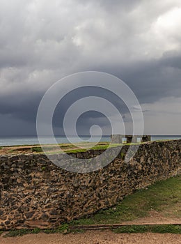 Galle fort view on bad clouds