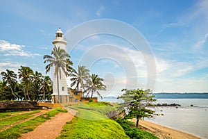 Galle Lighthouse and coast in Galle, Sri Lanka