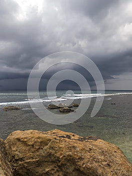 Galle view on sea and bad clouds