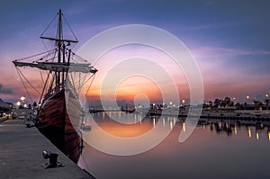 Galleon in the port