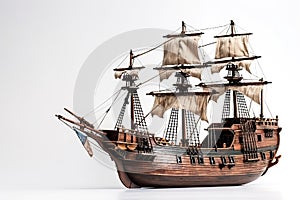 galleon ship on white background