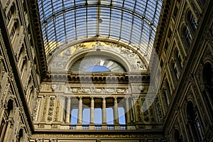 The Galleria Umberto I Glass Ceiling in Naples, Italy.