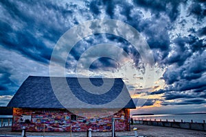 Gallery on Anderson Dock in Ephraim, WI at Sunset