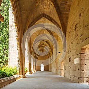 Gallery in Bellapais Abbey, Kyrenia, North Cyprus