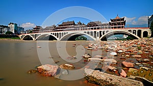 Gallery bridge under the sun