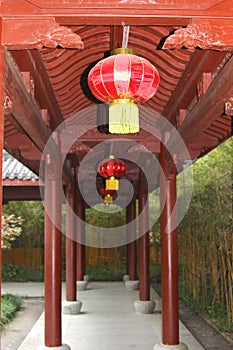 Gallery in the Confucian Lingyin temple, Hangzhou, China