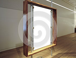 Gallery Interior with empty Banner, Banner Mockup