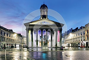 Gallery of Modern Art (GoMA) of Glasgow at night, Scotland. Glasgow is the largest city in Scotland photo