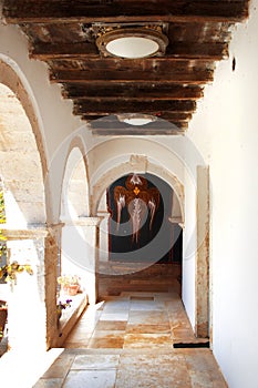 Gallery in the old Orthodox monastery Krk, Croatia