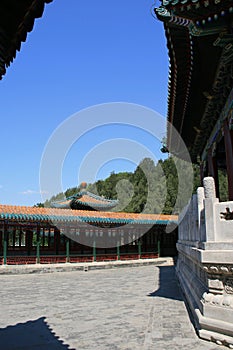 gallery and pavilion at the summer palace in beijing (china)
