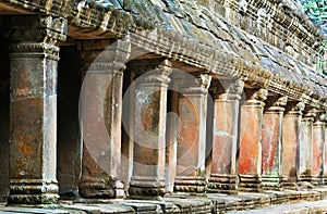 Gallery pillars at Ta Prohm, Siem Reap, Cambodia