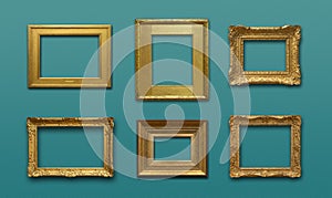 Gallery Wall with Gold Frames photo