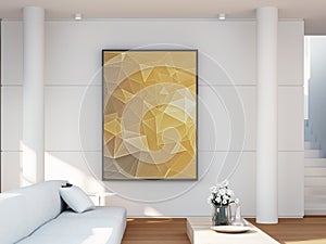 Gallery wall modern interior - 3D rendering