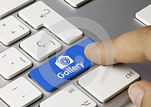 Gallery - Inscription on Blue Keyboard Key photo