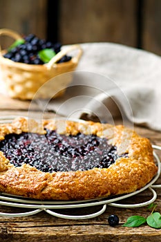 Gallet with blueberry . style rustic