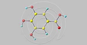 Gallic acid molecular structure isolated on grey