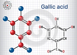 Gallic acid trihydroxybenzoic acid molecule, is phenolic acid.