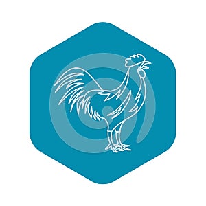 Gallic rooster icon, outline style