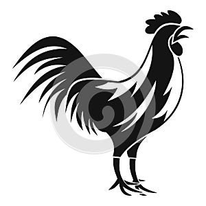 Gallic rooster icon, simple style