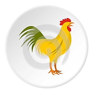 Gallic rooster, symbol of France icon circle