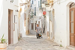 Gallipoli, Apulia - Cobblestone in the middle aged alleyways of