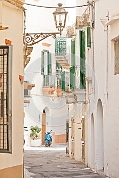 Gallipoli, Apulia - A traditional street lamp in a historical la