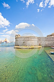 Gallipoli, Apulia - View across the turquoise water towards the