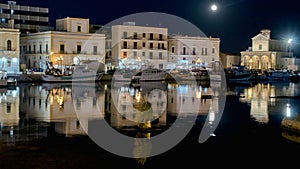 Gallipoli harbour by night