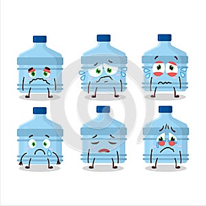Gallon cartoon in character with sad expression