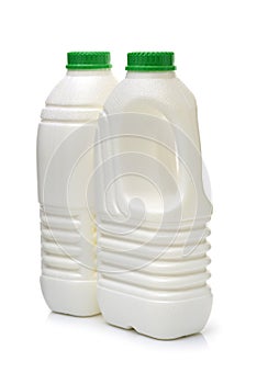 Gallon milk bottle with green cap